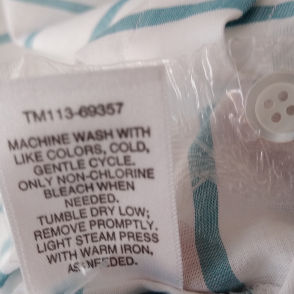 Pendleton Button Down Shirt Aqua Blue Stripe Euc - image 2